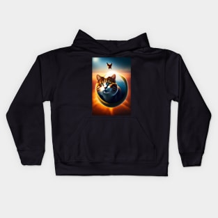 Cat Lover-Cat in the sky Kids Hoodie